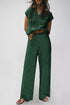 Knitted V Neck Sweater and Casual Pants Set